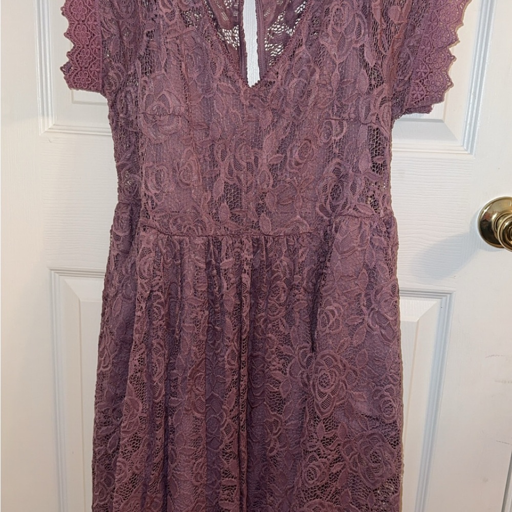 Torrid Mauve Lace Midi Dress